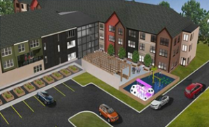 Concept art of Rodgers Road apartments