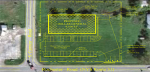 Blue print of Dollar General Middleport